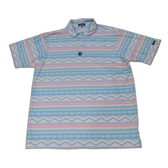 Bad Birdie Men's Aztec Print Polo Shirt Size 3XL - Picture 1 of 3
